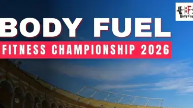 Body Fuel Fitness Championship 2026 poster announcing October 10 event at Sarit Centre
