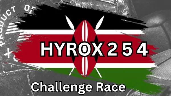 Hy.brid fitness racing event in Kenya featuring HYROX-style workstations and running