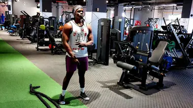 Rogers Adinda standing in an empty gym in 2023