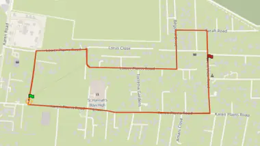 GPX route map of the Vienna Loop in Karen, Nairobi, tracing Karen Plains Road, Begonia Drive, Farah Road and Forest View Road